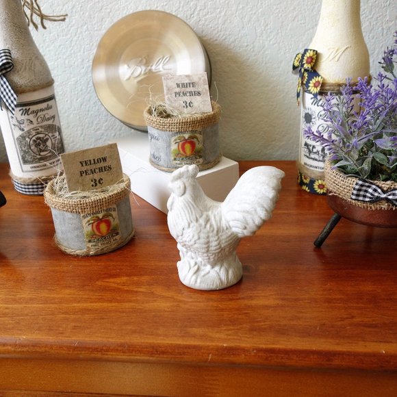 Farmhouse Tier Tray Decor Peaches Bushel Buckets Set of 2 Rustic Farm Decor - Picture 3 of 3